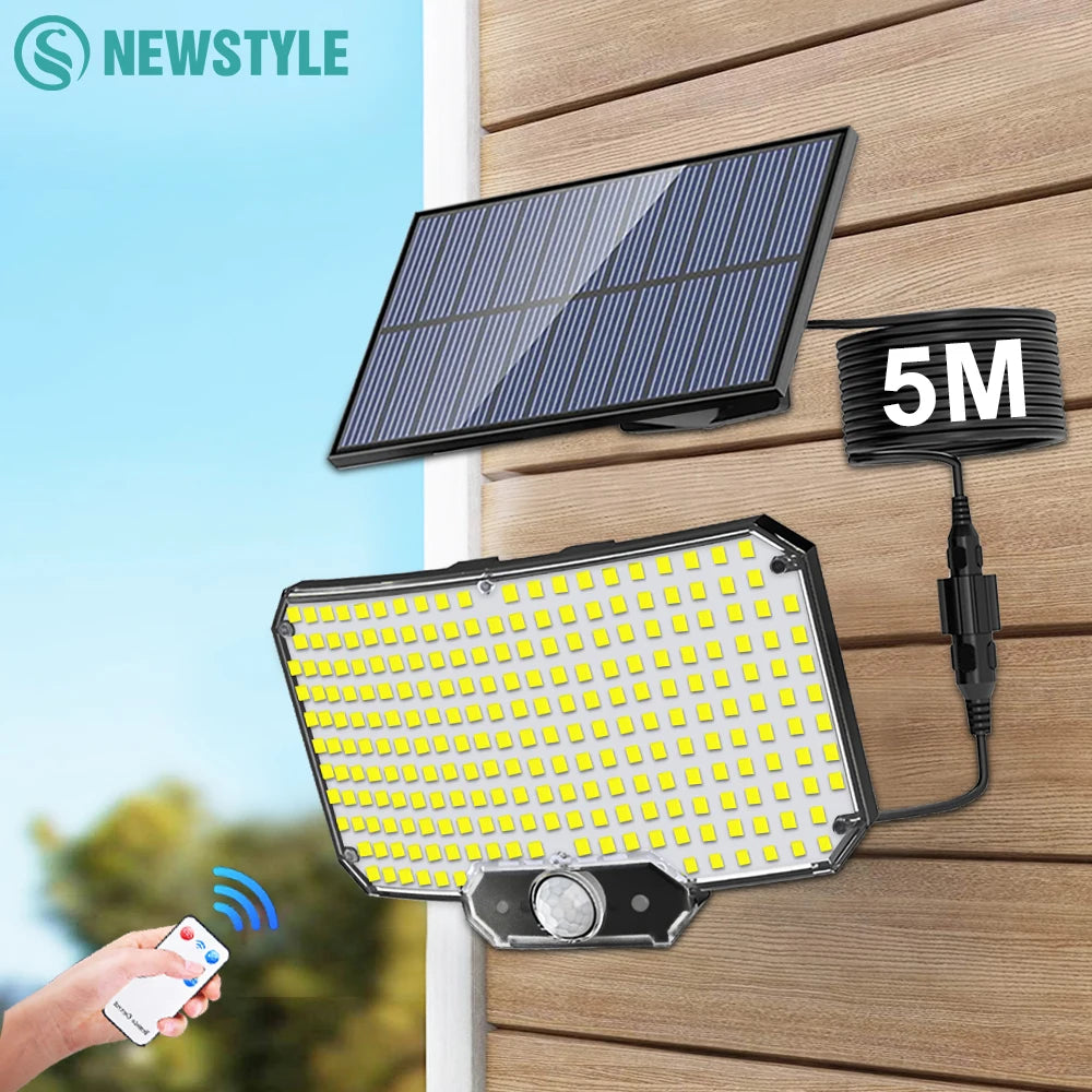 Luz Solar LED con Sensor de Movimiento 234/318/348 LEDs IP65