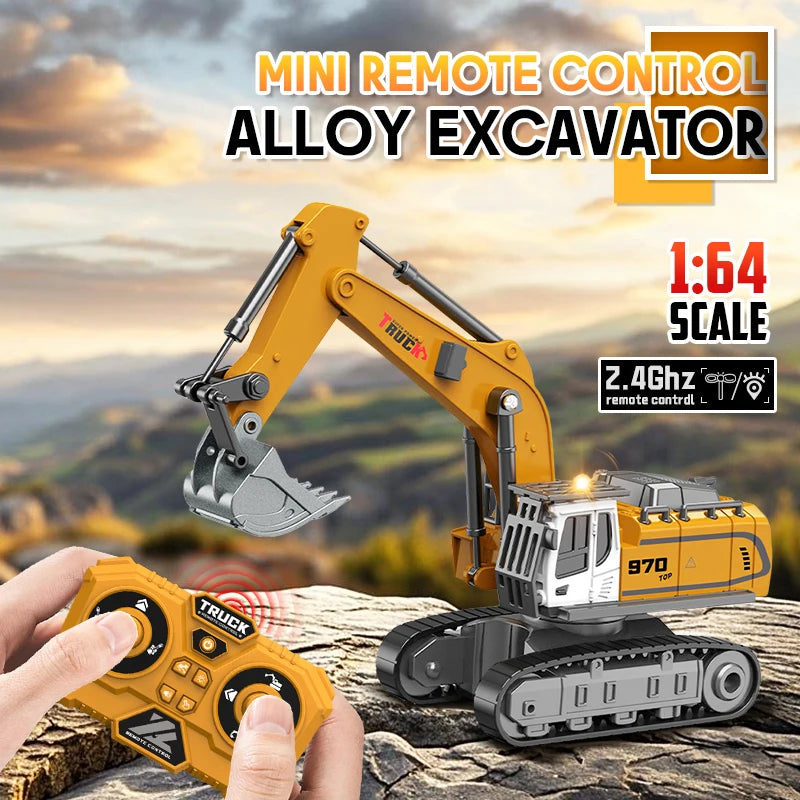 Excavadora Teledirigida Miniatura de Aleación Escala 1:64
