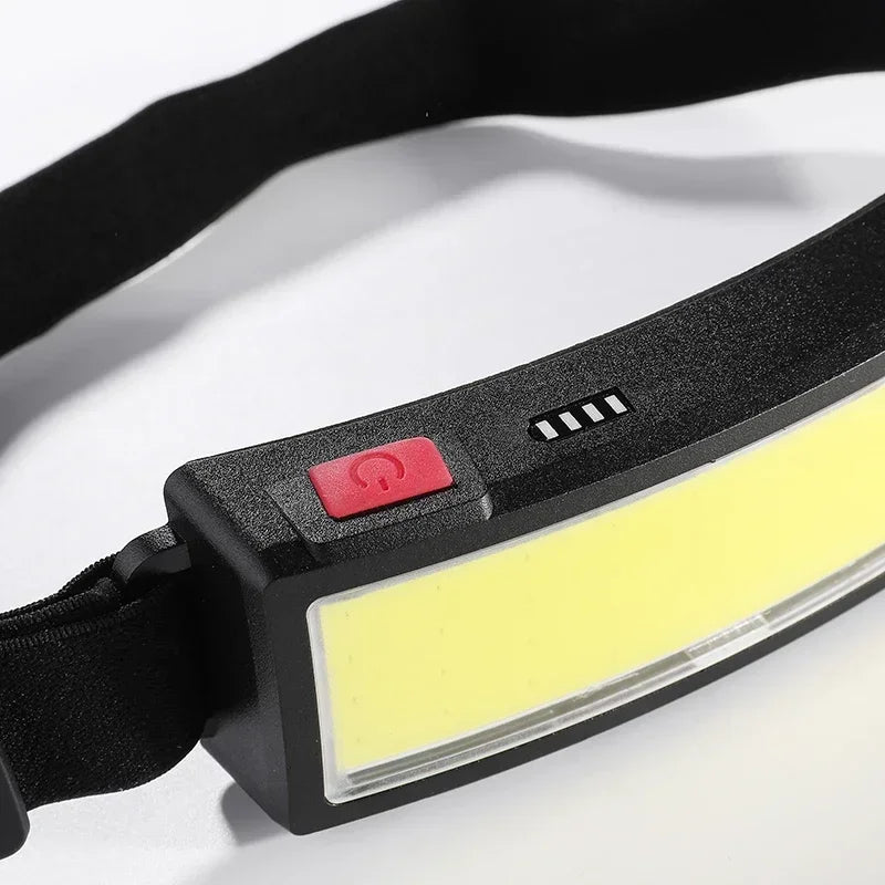 Linterna Frontal LED COB Portátil Recargable USB Resistente al Agua Camping