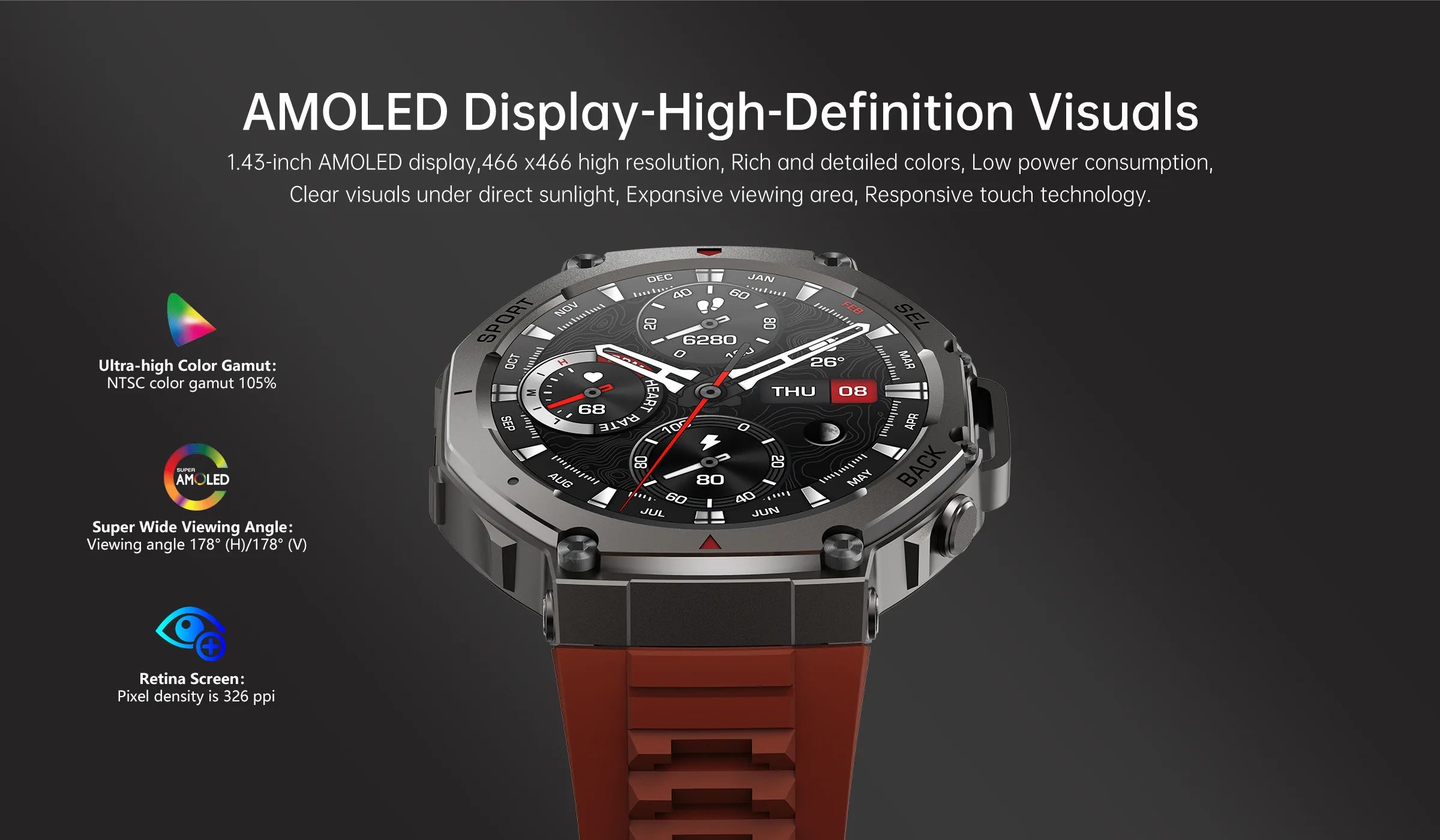 T-Rex 3 Ultra Reloj Inteligente Militar AMOLED