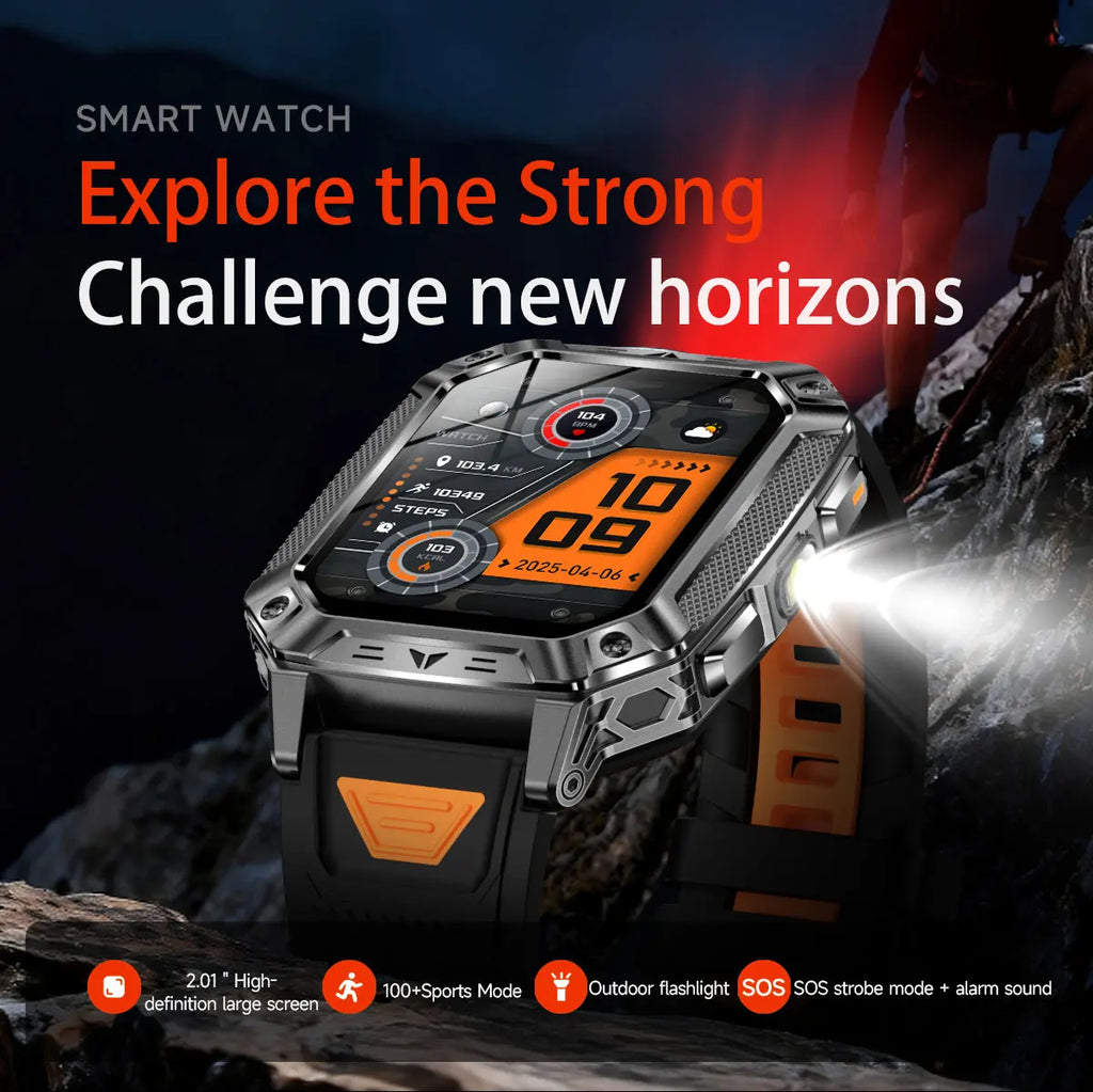 Nuevo Reloj Inteligente Militar TANK Ultra PRO 2026 para Hombre, Batería Grande de 1400mAh, Linterna, GPS, Resistente al Agua 10ATM, Llamadas Bluetooth, Reloj Deportivo Inteligente