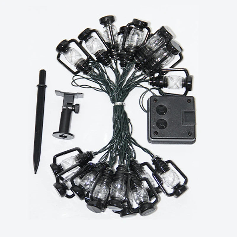 Guirnalda de Luces LED Solares, Lámpara de Botella Retro, Guirnalda de Luces Decorativas Navideñas, Lámpara de Ambiente para Jardín, Luz para Acampar al Aire Libre