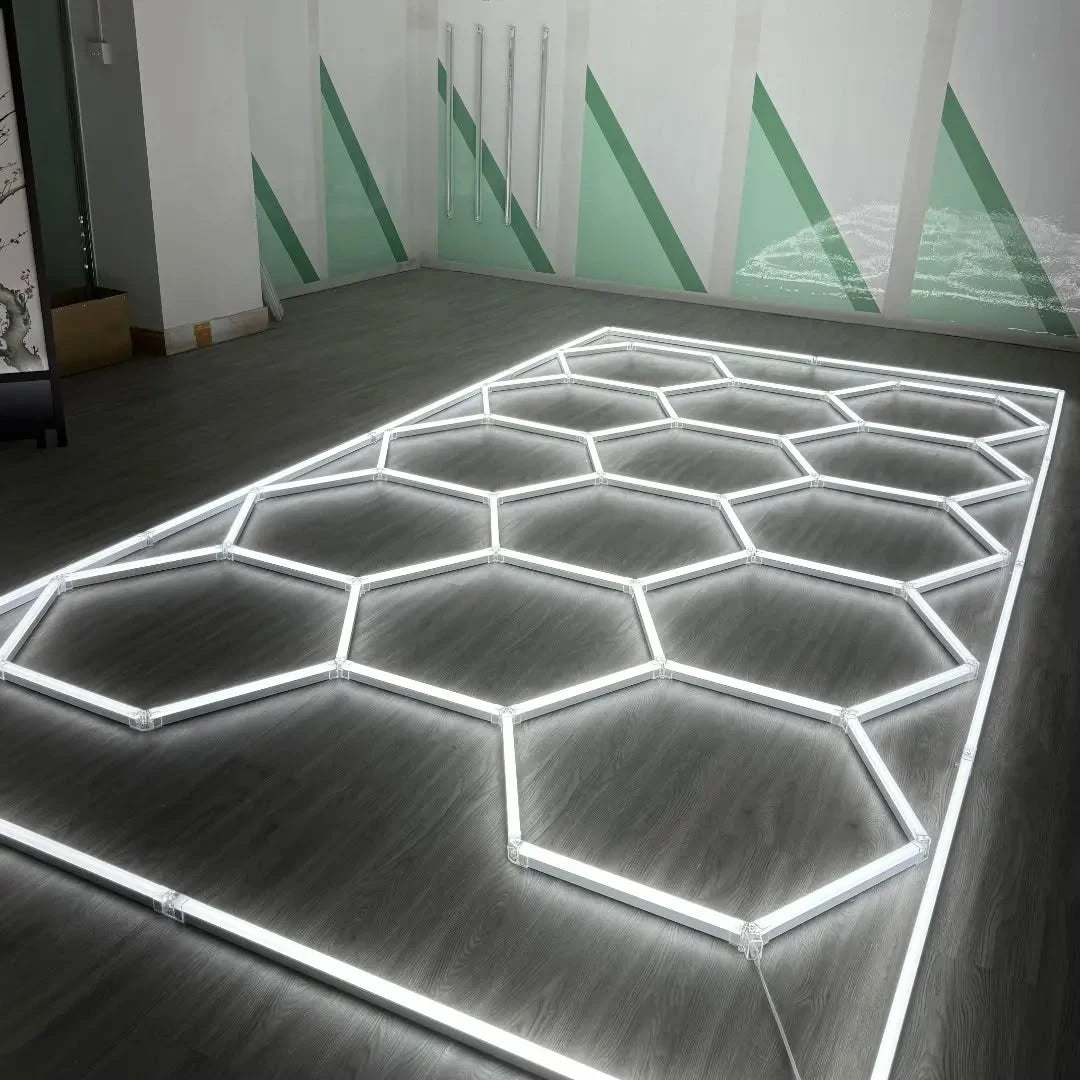 Luz LED hexagonal para garaje, 50000H, 6500K, ultrabrillante, para el hogar, gimnasio, barbería, detallado de coches, Bar, sótano, taller, iluminación de techo