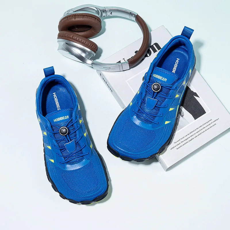 HOBIBEAR Zapatos descalzos para hombre y mujer, zapatillas de deporte con banda elástica transpirable y punta ancha, zapatos informales para caminar en la playa
