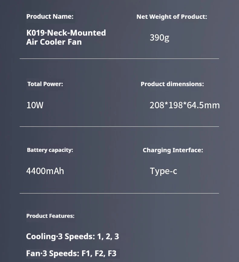 Ventilador de Cuello Portátil con Semiconductor Sin Aspas