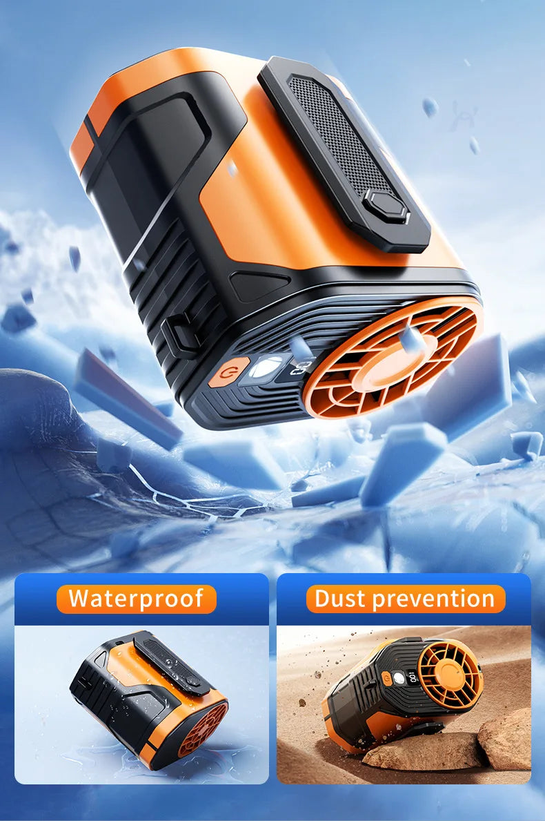 Ventilador portátil para colgar en la cintura, ventilador portátil con clip para la cintura para sitio de construcción al aire libre, luz nocturna para enfriar, Mini ventilador USB para colgar en el cuello