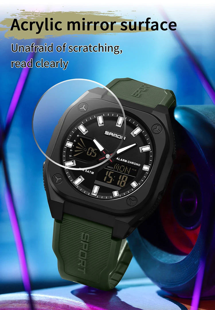 Reloj Digital Deportivo SANDA 6268 para Hombre Impermeable Multifunción