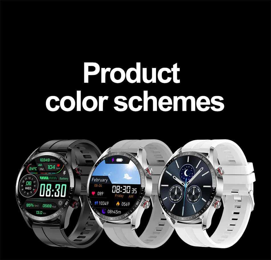 ECG + PPG Bluetooth llamada reloj inteligente hombres láser salud presión arterial Fitnes relojes deportivos hombre deportes impermeable Smartwatch + caja