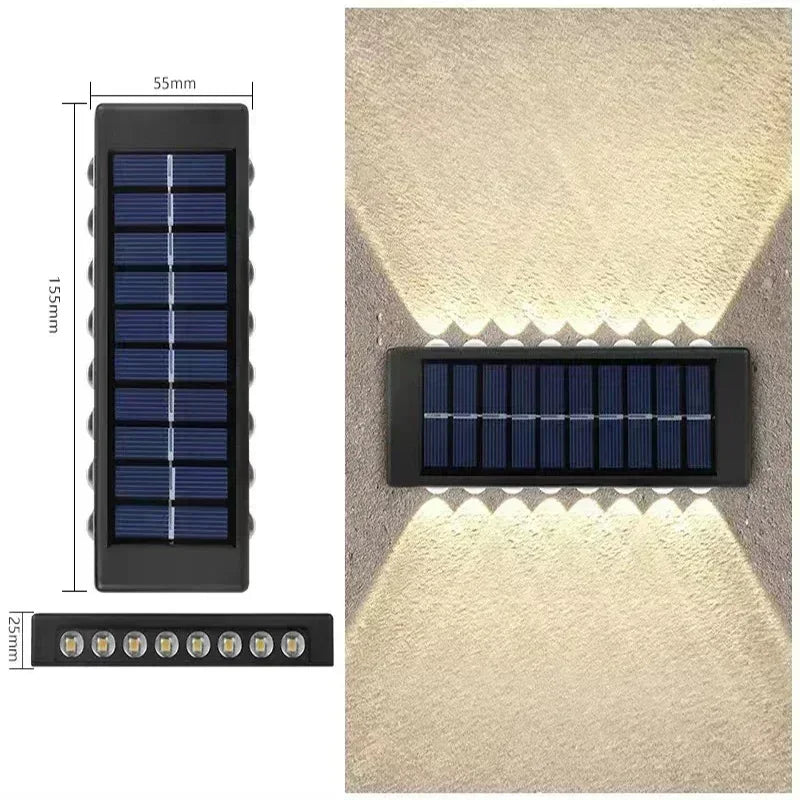 Lámpara Solar de Pared Exterior Calida/Blanca Jardín