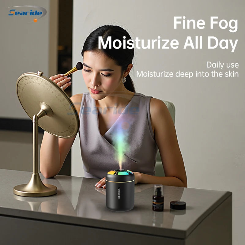 Mini humidificador de aire USB 180ml con difusor de aromas y luces de color