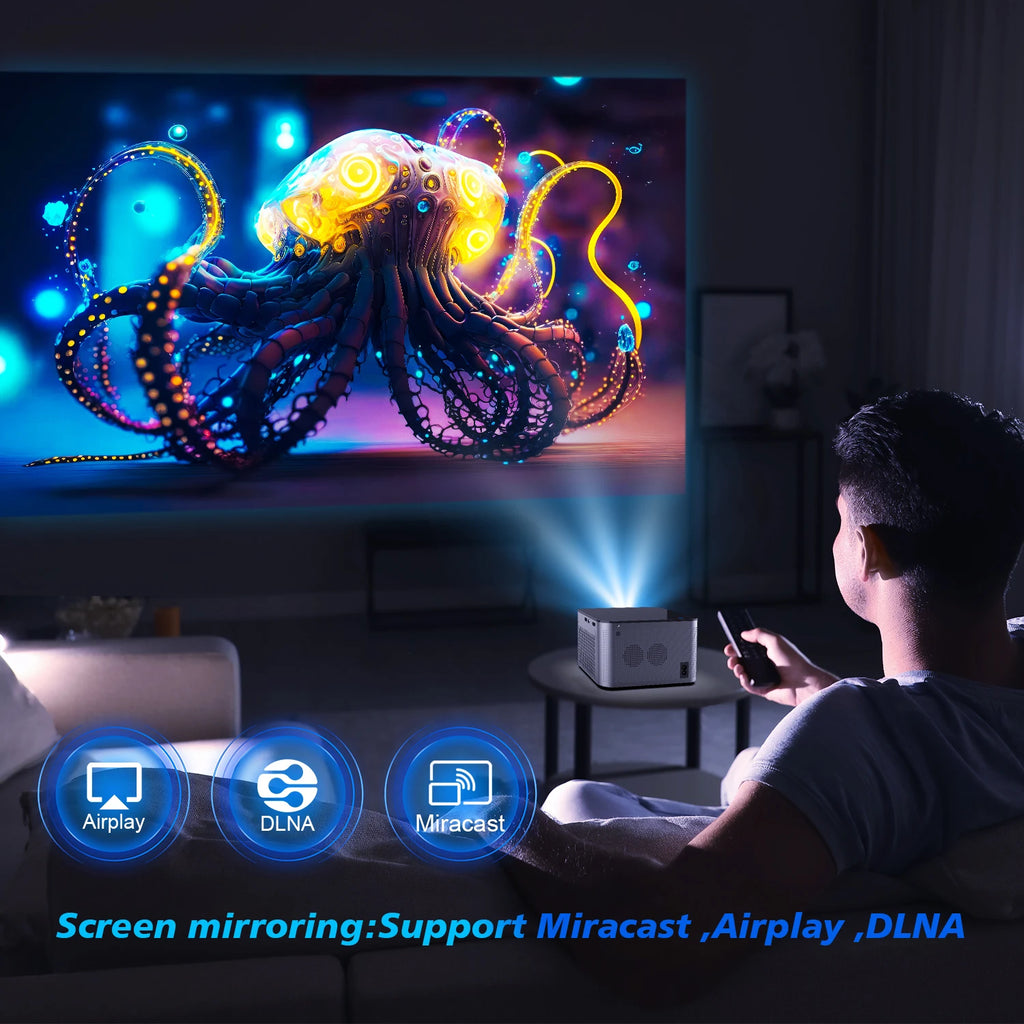 Proyector Magcubic HY350 Pro 580ANSI Android 11 4K 1080P Wifi6 Control de voz Allwinner H713 Enfoque electrónico BT 5,0 cine en casa