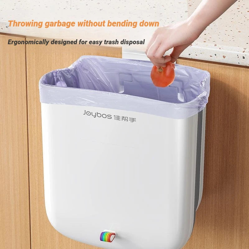 Cubo de basura colgante Joybos plegable con tapa para cocina y baño