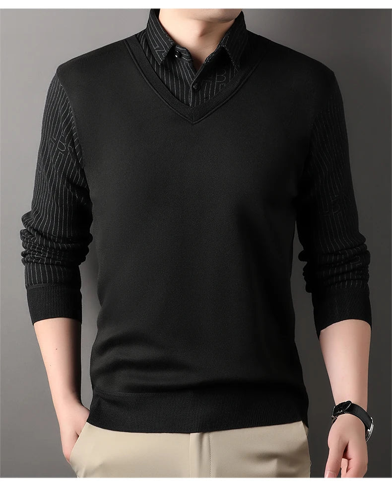 Suéter de Punto a Cuadros para Hombre | Cuello Cuadrado