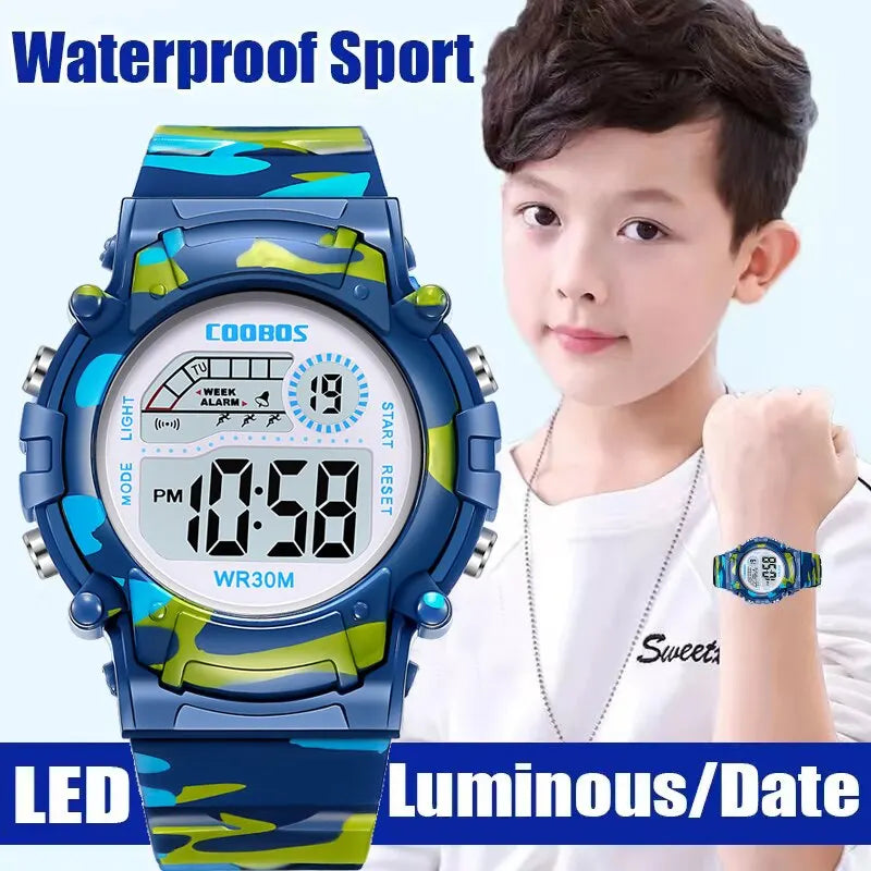 Nuevo reloj militar para niño, niño, niña, deporte, relojes digitales para niños, alarma, fecha, relojes luminosos impermeables, reloj electrónico para estudiantes