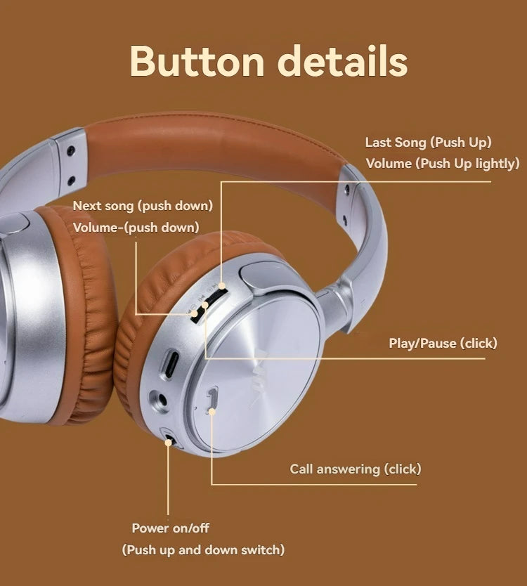 Auriculares Bluetooth 5.3 Retro Cancelación de Ruido
