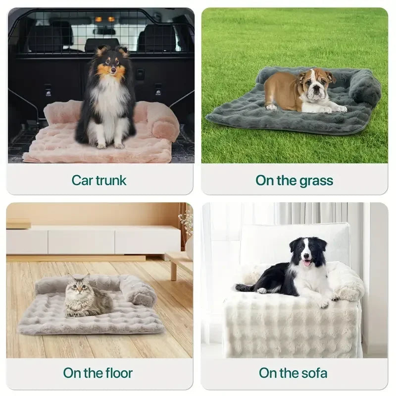 Cama de Felpa de Lujo para Mascotas – Piel Sintética Suave