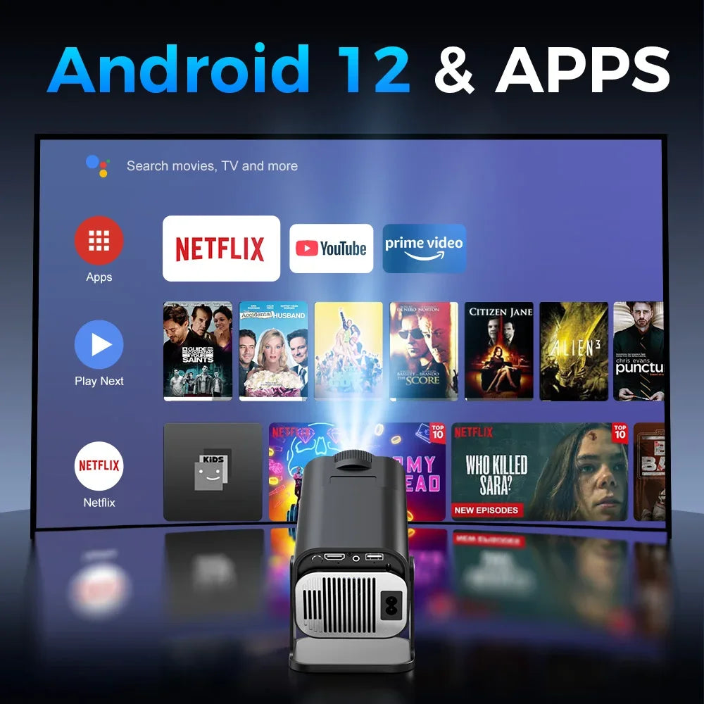 2025 4K Android 11 Proyector Nativo 1080P 390ANSI HY320 Dual Wifi6 BT5.0 1920*1080P Cine Proyector portátil actualizado HY300