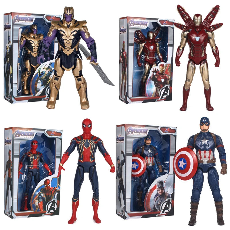 Juguete para niños de 18cm, leyenda de Marvel, vengadores, Iron Man, Spider Man, Capitán América, regalo de cumpleaños para niños, juguete, modelo de estatuilla móvil