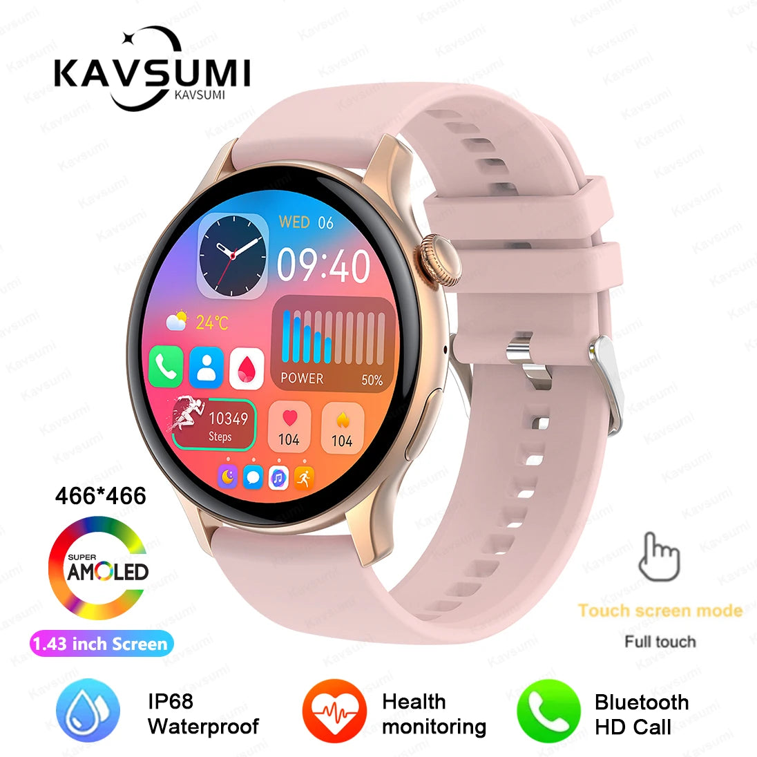 Reloj Inteligente NFC para Mujer con AMOLED, GPS y Llamadas Bluetooth