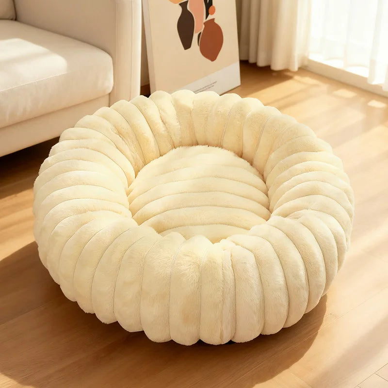 Cama Donut para Gatos y Perros Pequeños con Felpa Suave