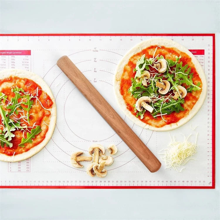 LMETJMA 40cm rodillo de madera de haya Natural rodillo de masa de madera bola de masa francesa rodillo para hornear Pasta masa de Pizza JT119