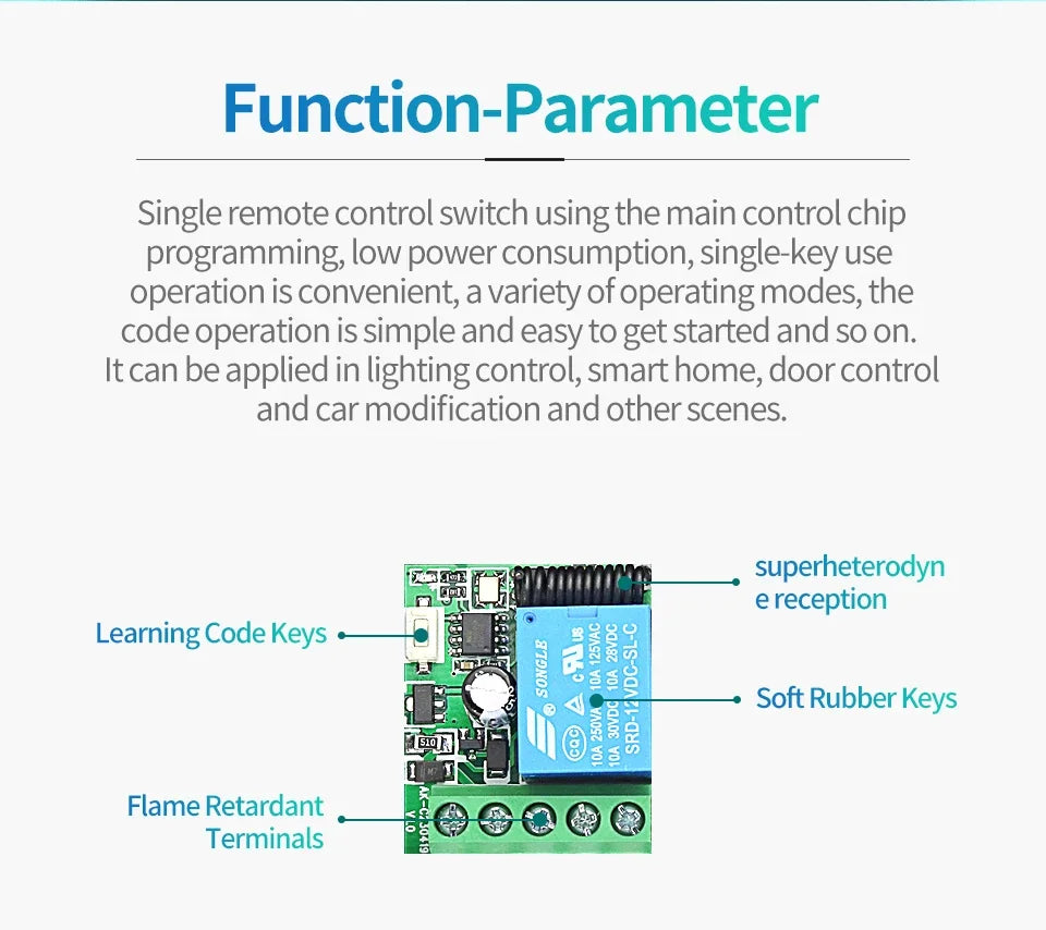 Interruptor de Control Remoto RF 433Mhz DIY con Módulo