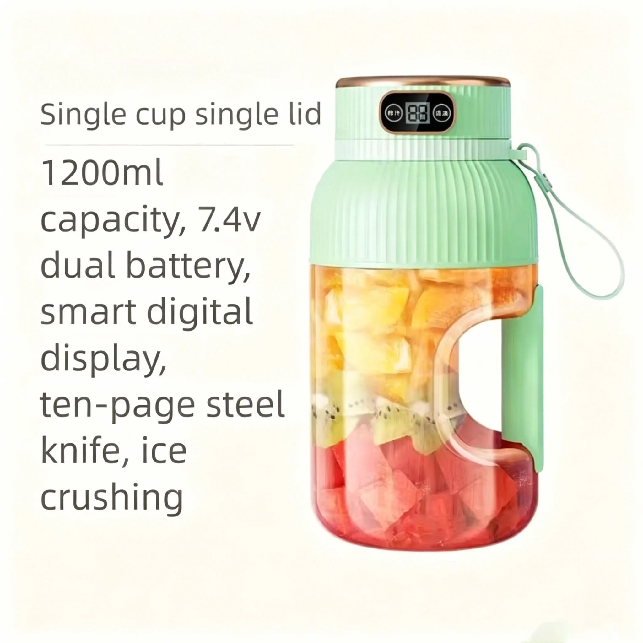 Licuadora Portátil para Smoothies y Jugos con Opción 2 Vasos