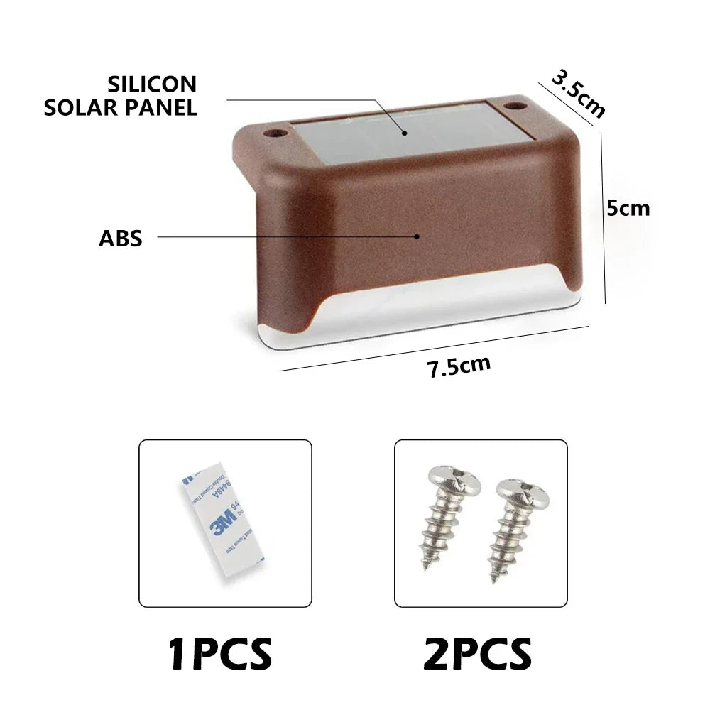 Lámpara de paso Solar LED blanca cálida, luces de jardín para exteriores, decoración de luz impermeable para balcón, Patio, escalera, valla
