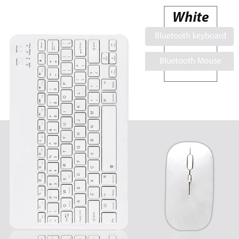 Teclado inalámbrico Bluetooth Universal para teléfono móvil, tableta, teclado y ratón, Mini teclado Bluetooth, accesorios para teclado Ipad