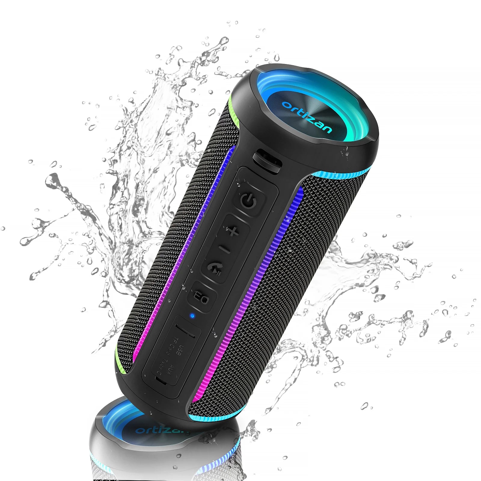 Ortizan X30 Altavoces Bluetooth portátiles Bass Boost 40W Potente altavoz inalámbrico IPX7 resistente al agua con batería de 6600mAh USB/TF/AUX