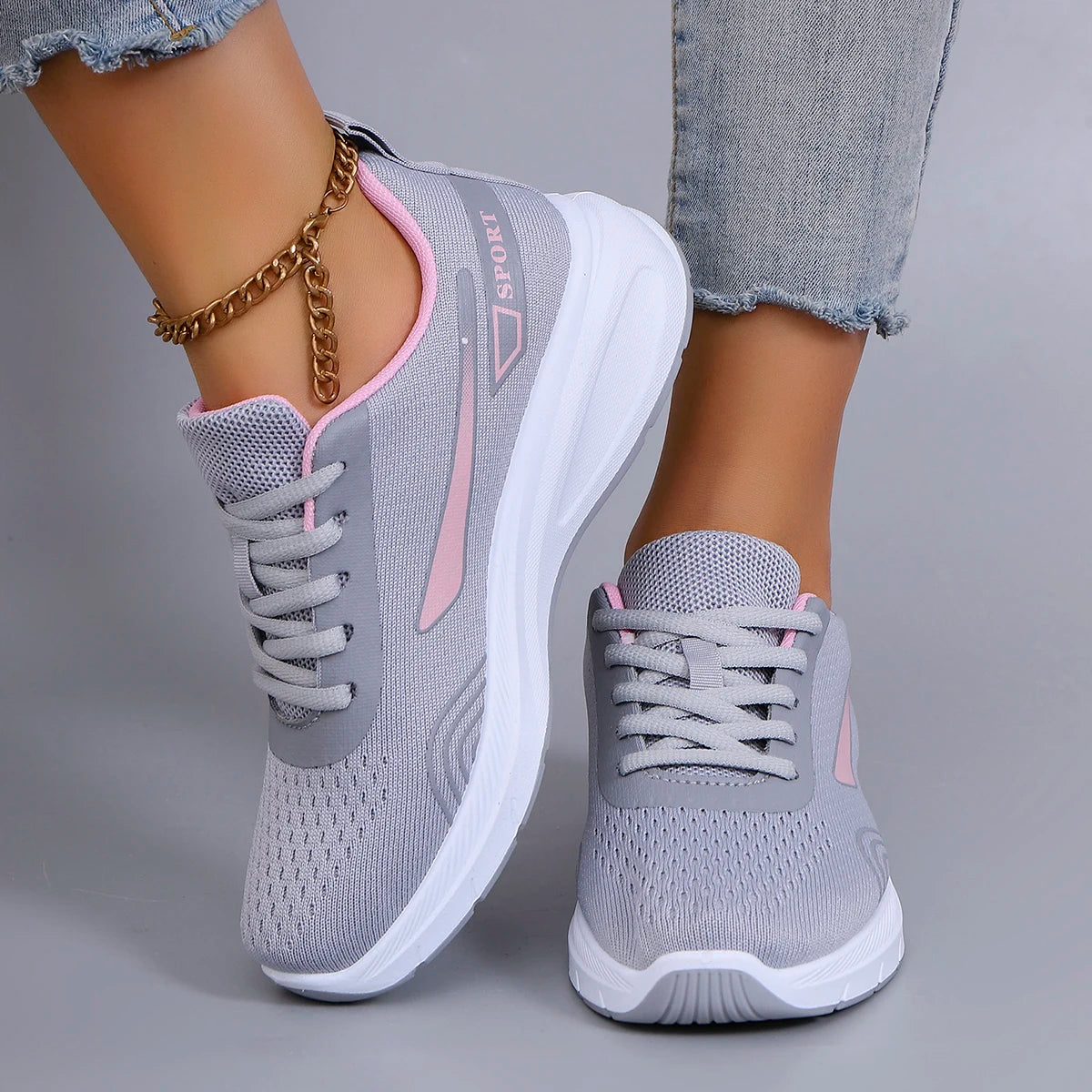 Nuevos zapatos deportivos de primavera para mujer, zapatos deportivos informales a la moda, transpirables, ligeros, antideslizantes, resistentes al desgaste, zapatos planos