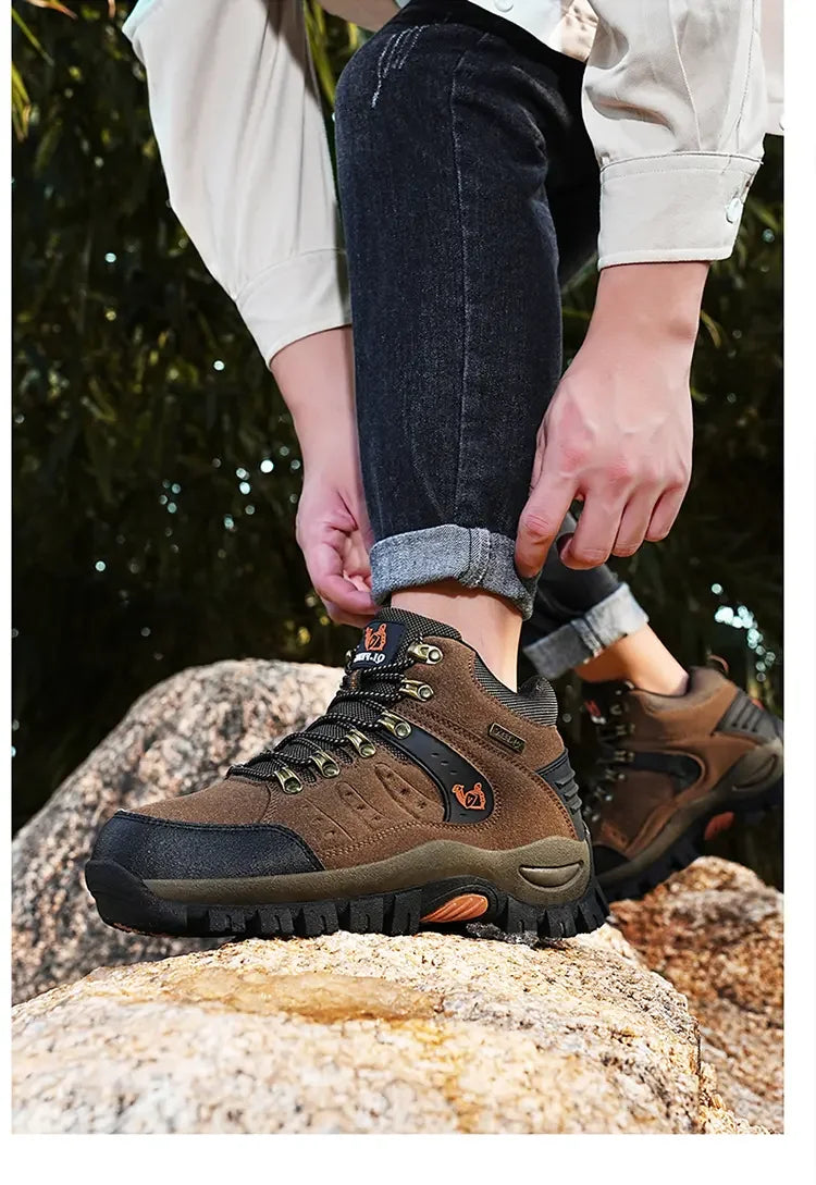 Botas de senderismo para hombre de microfibra con suela antideslizante
