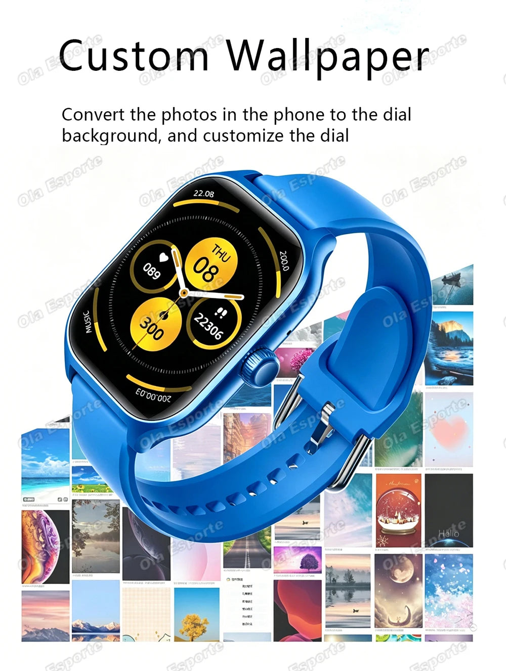 Reloj Inteligente para Hombre y Mujer, 2.01'', Resistente al Agua, Deportivo, con Respuesta a Llamadas, Monitor de Sueño, Podómetro, Alertas de Información, Nuevo