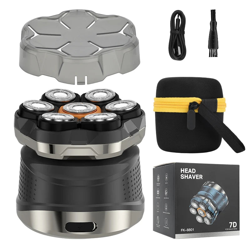 Afeitadora de Cabeza Eléctrica Magnética 6D LED