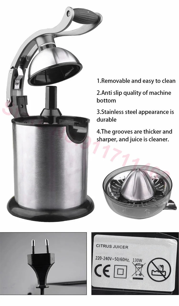 Exprimidor de Cítricos Eléctrico de Acero Inoxidable 220V