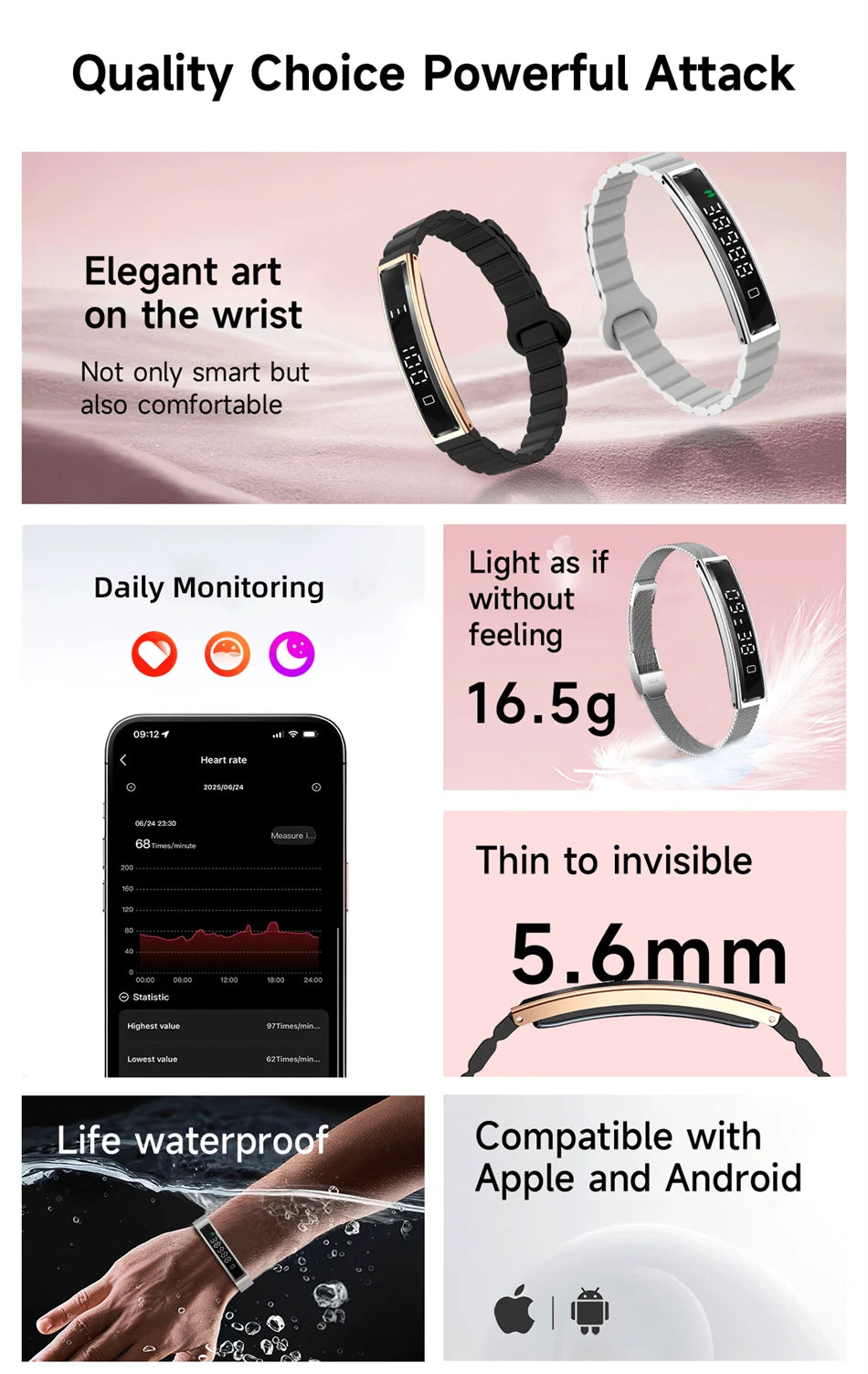 Reloj Inteligente con Podómetro y Monitor de Sueño