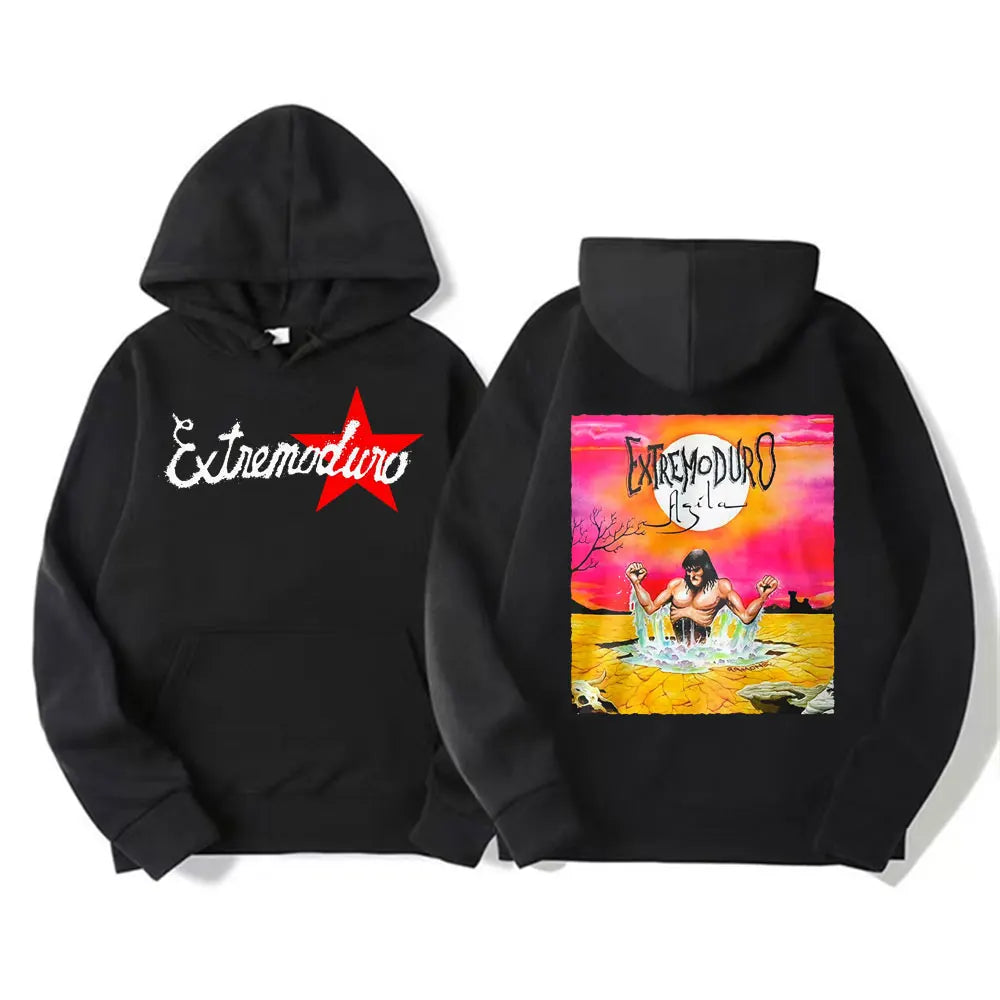 Buzo con Capucha Estampado Rock Punk - Estilo Urbano Oversized