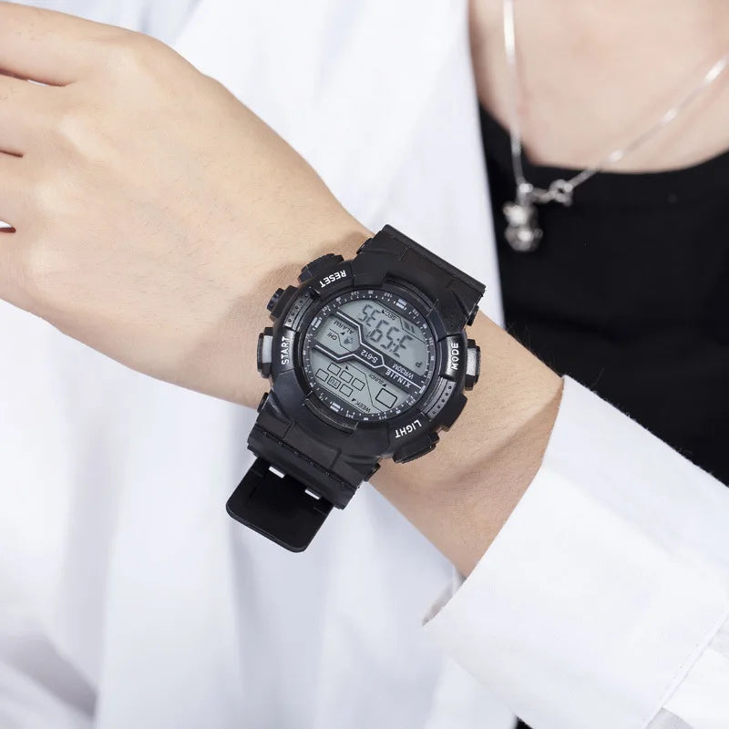 Reloj deportivo al aire libre para Hombre, multifunción, pantalla grande LED, electrónico, resistente al agua, luminoso, militar, Digital, Relojes de pulsera para Hombre
