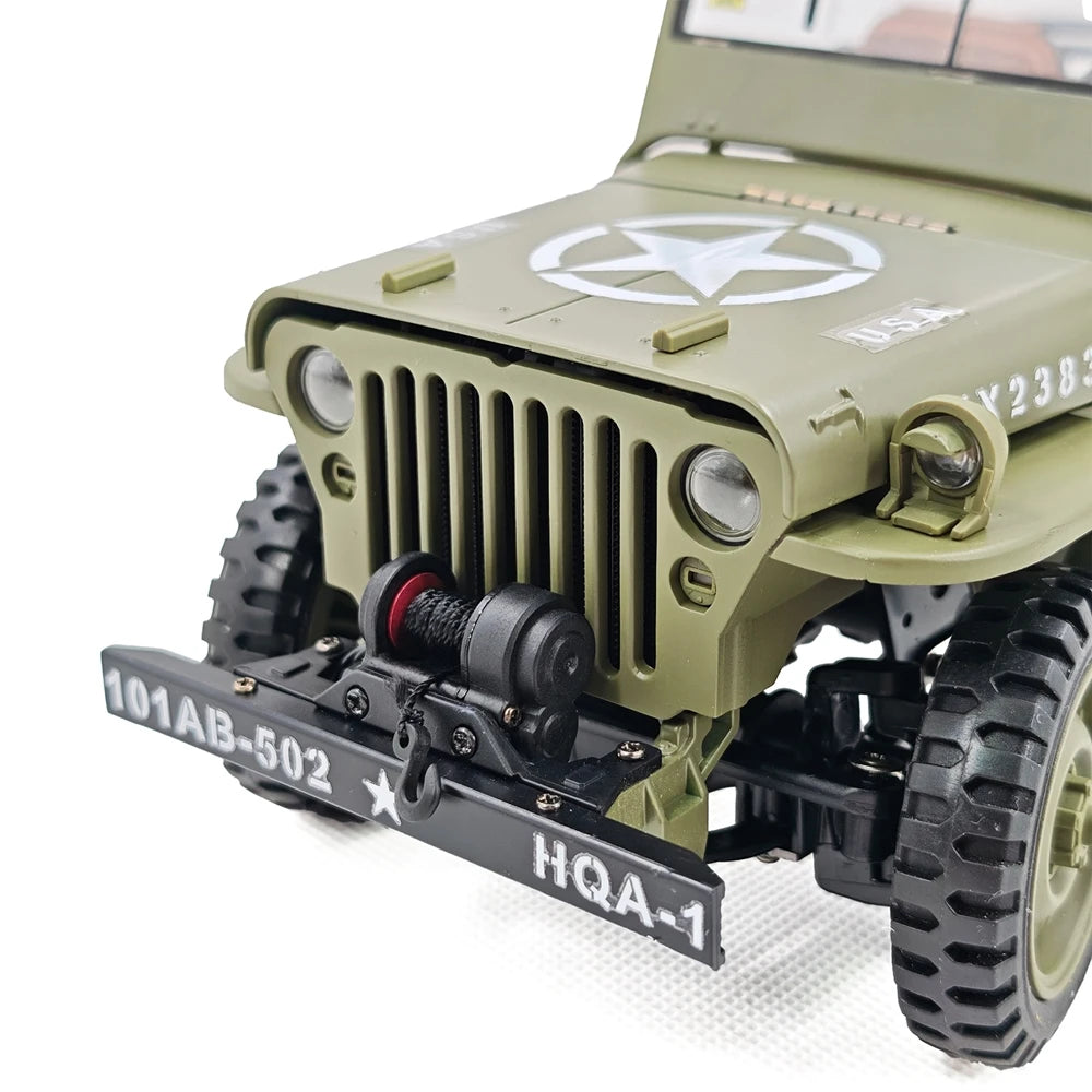 Jeep Willys RC 1/14 Militar con Cabrestante 4WD