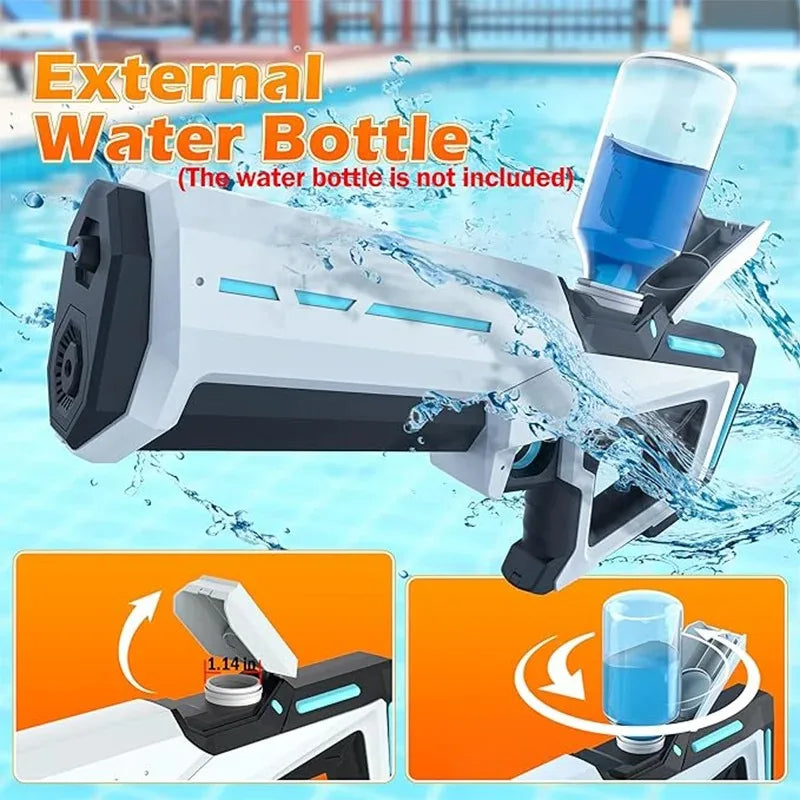 Pistolas de agua eléctricas para adultos, potente chorro de agua, succión automática, pistolas de agua, juguete de playa para verano, regalo para niños