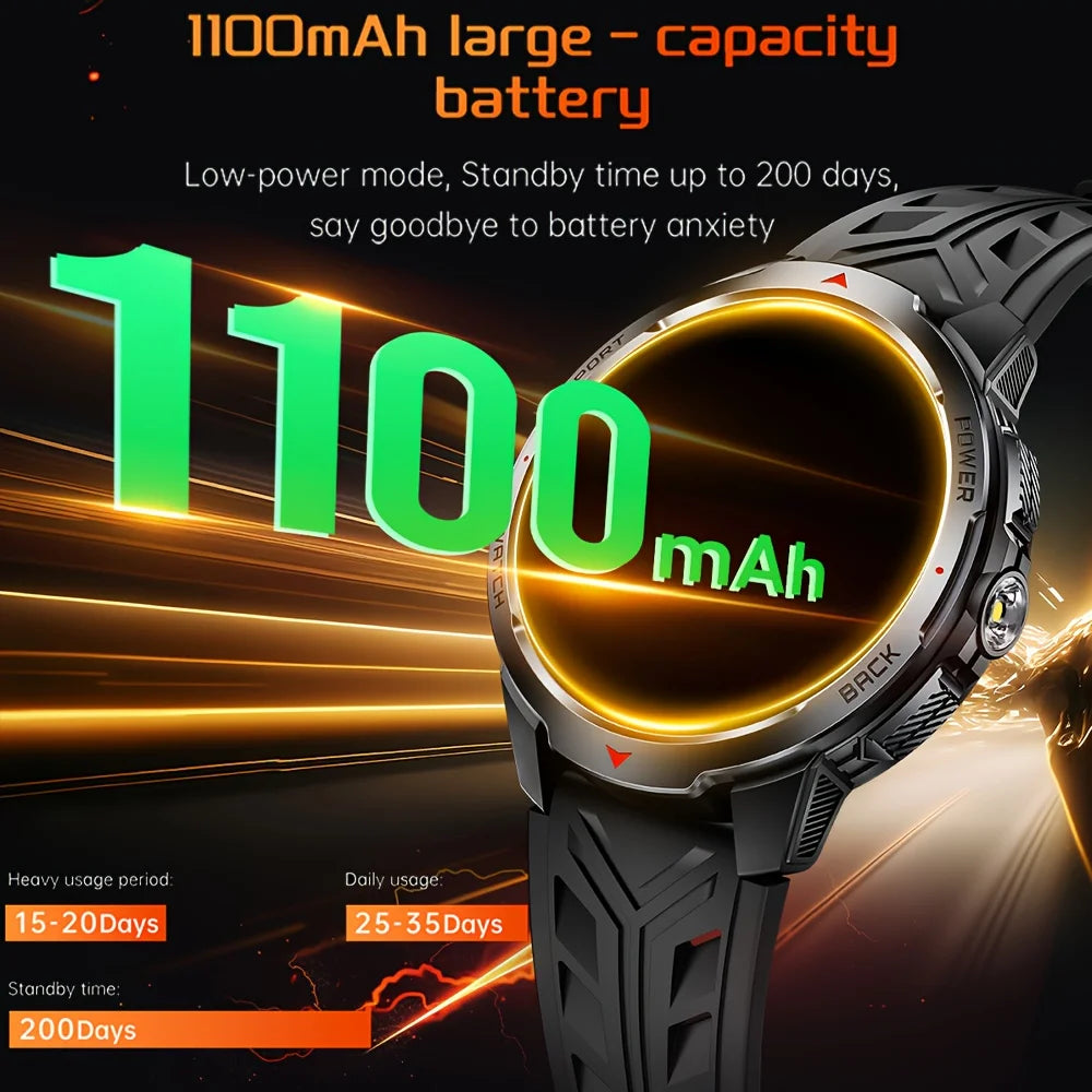 Reloj Inteligente KT88 Brújula Linterna 1100mAh