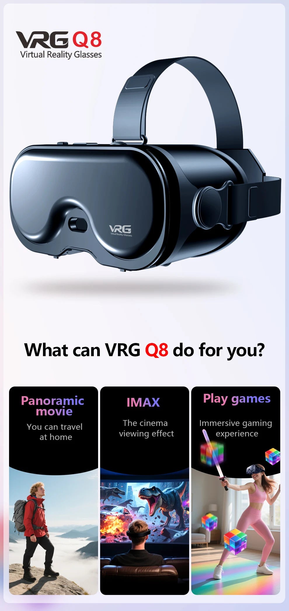 Gafas VR, Auriculares 3D, Dispositivos de Realidad Virtual, Casco, Lentes Viar, Gafas para Teléfono Inteligente, Controlador de Juegos Inteligente, Set de Gafas VR