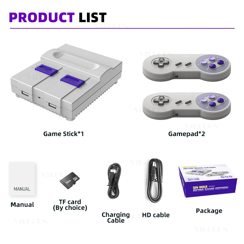 Mini consola de videojuegos Retro Dendy inalámbrica de 16 bits, más de 4400 juegos para consola Super NES SFC FC 4k para SNES