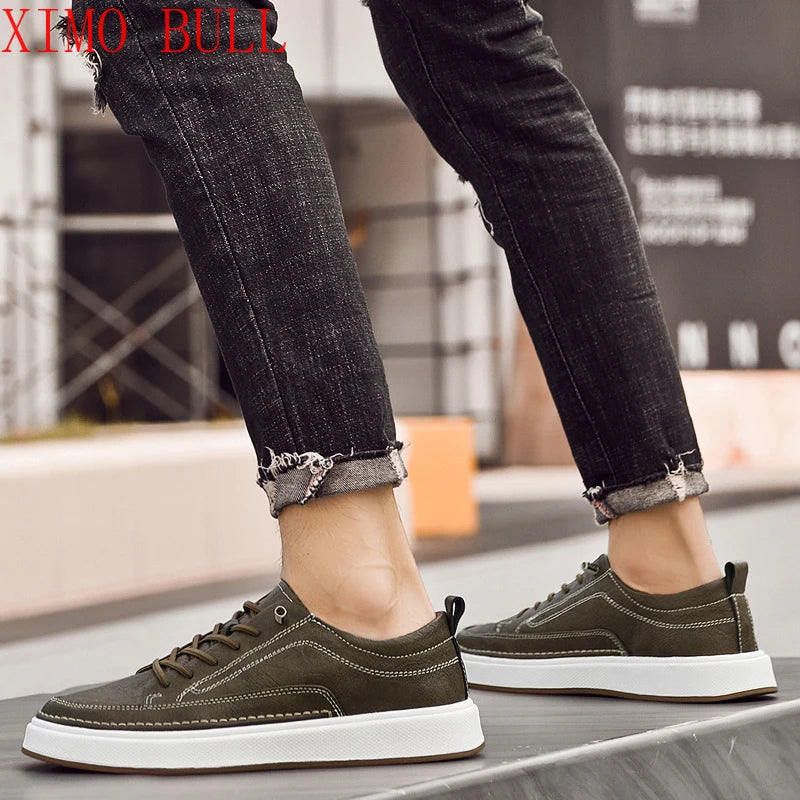 Zapatos de cuero genuino para hombre de marca, cómodas plantillas de suela blanda, zapatos Oxford informales para hombre, calzado deportivo para exteriores