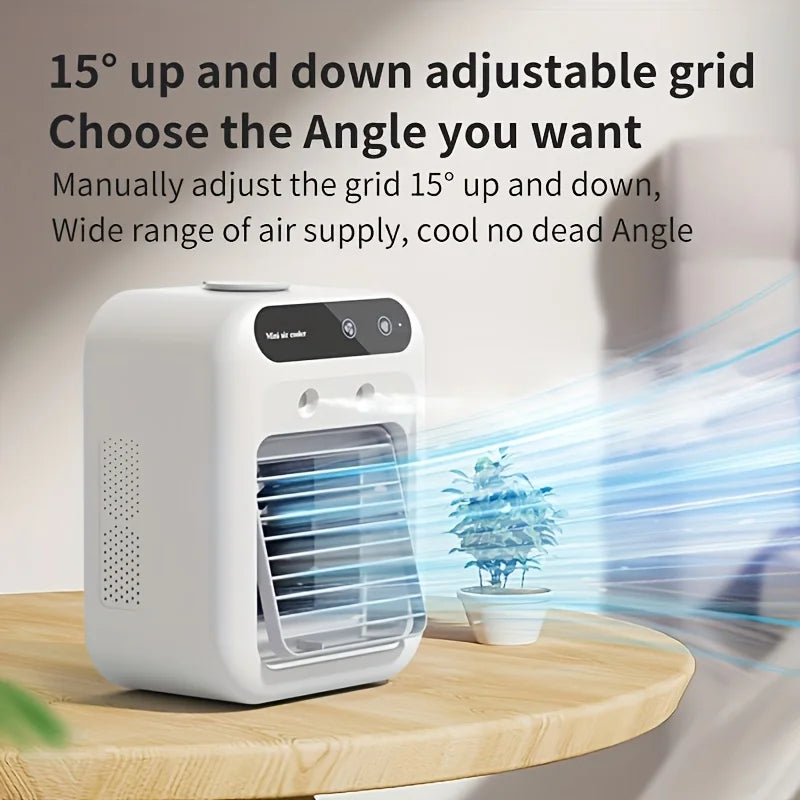 Ventilador humidificador de escritorio USB, tanque de agua, Mini enfriador de aire, dispositivo de refrigeración portátil, batería de litio de 1800mAh, ventilador de operación de bajo voltaje