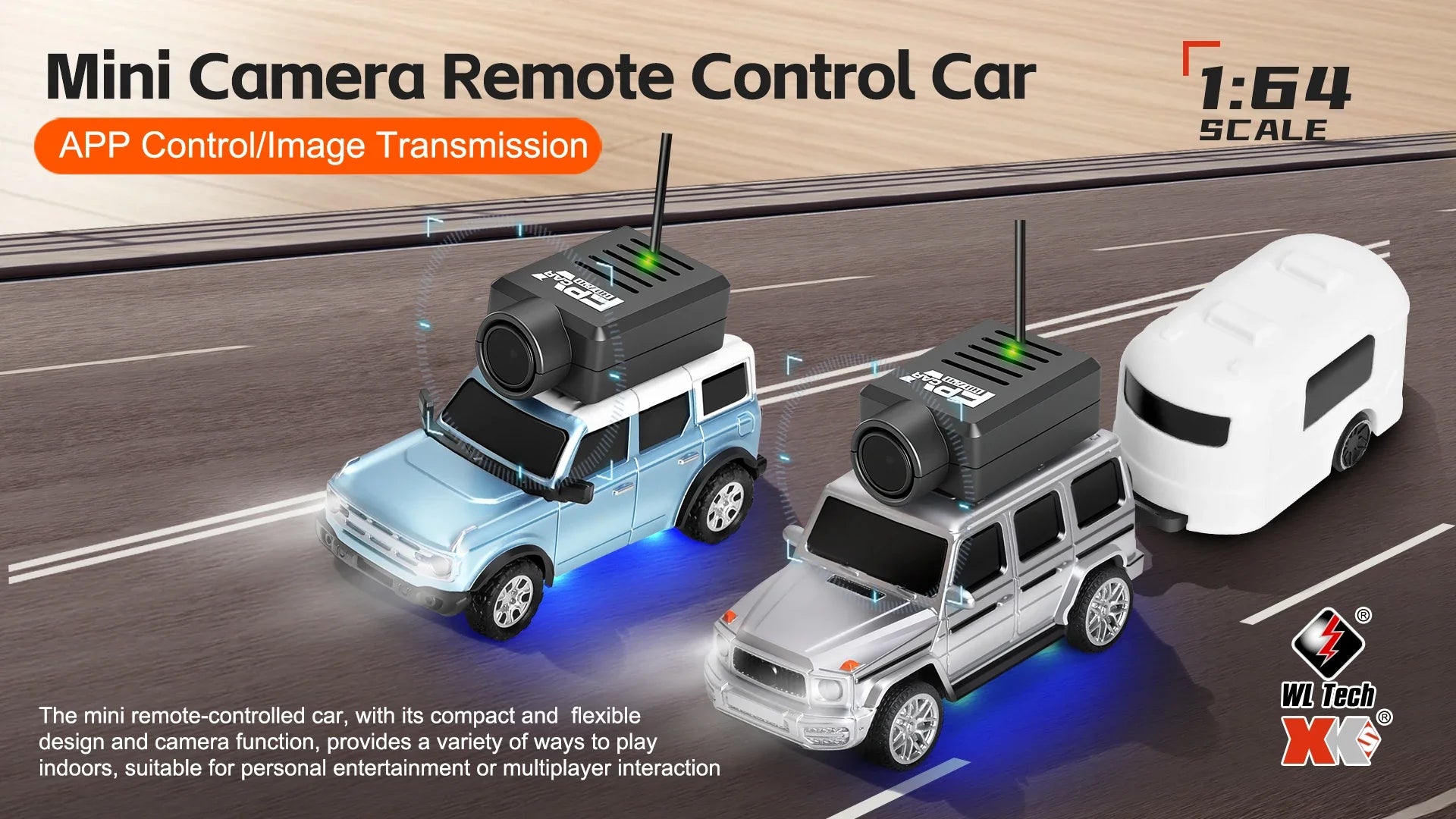 Auto RC WLtoys 1/64 Mini SUV con Cámara FPV 720P y Control por App