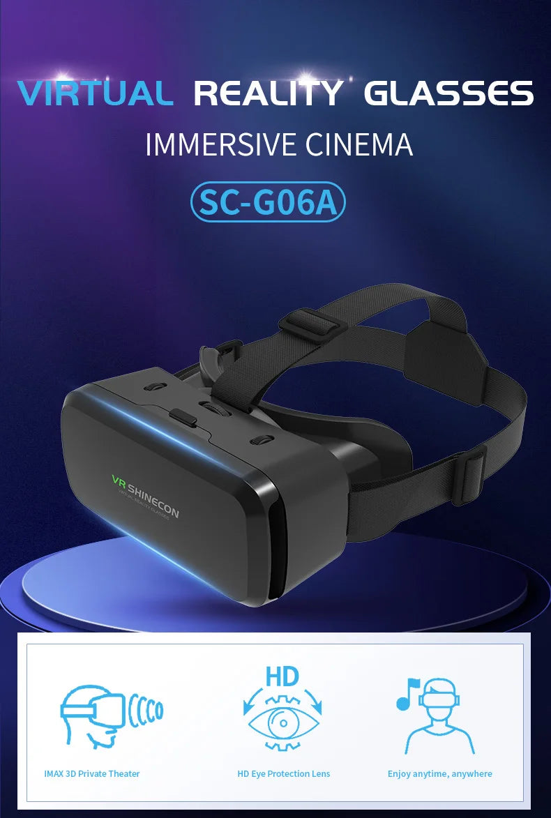Gafas VR, Auriculares 3D, Dispositivos de Realidad Virtual, Casco, Lentes Viar, Gafas para Teléfono Inteligente, Controlador de Juegos Inteligente, Set de Visión