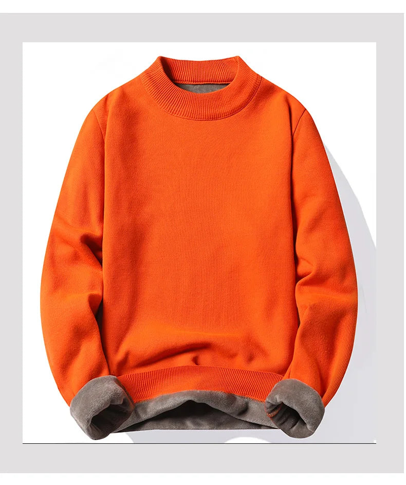 Jersey para hombre, suéter suave, camisas de terciopelo de invierno, ropa de marca, blusa fría cálida de lana tejida, camisas inferiores ajustadas