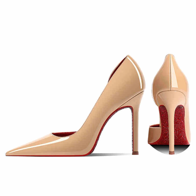 Stilettos de Mujer Punta Fina con Brillantes - Tacones Altos Elegantes