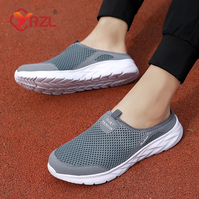 YRZL Zapatos Casuales Hombres Verano Medio Zapatos Zapatillas Diapositivas Slip on Zapatos Hombres Malla Transpirable Suave Cómodo Zapatillas para Hombres